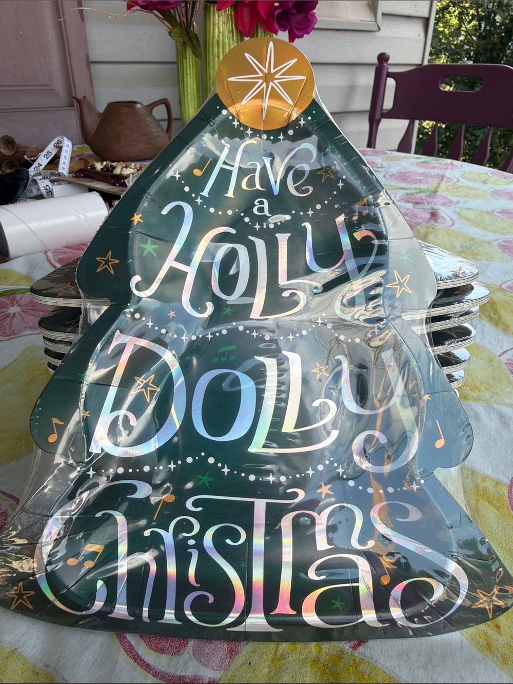 NWT Sealed DOLLY PARTON Tree-Shaped Serving Plates 8 pieces 7.5 x 8.5”